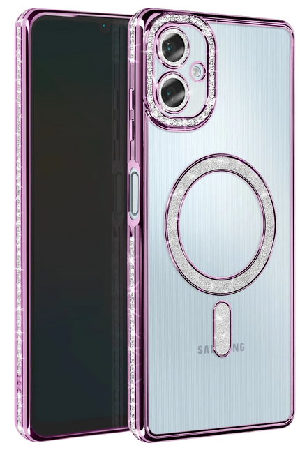 Samsung Galaxy A06 Joke Simli Magneticsafe Kılıf - Derin Mor