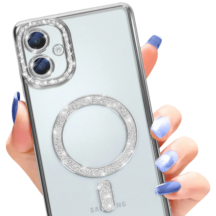 Samsung Galaxy A06 Joke Simli Magneticsafe Kılıf - Gümüş 2