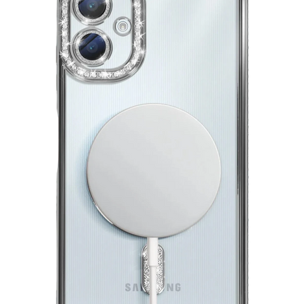 Samsung Galaxy A06 Joke Simli Magneticsafe Kılıf - Gümüş 5