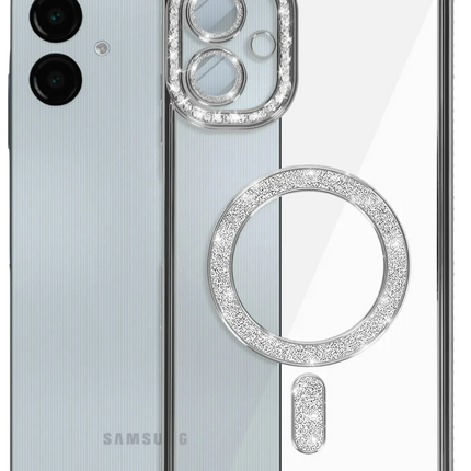 Samsung Galaxy A06 Joke Simli Magneticsafe Kılıf - Gümüş 6