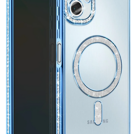 Samsung Galaxy A06 Joke Simli Magneticsafe Kılıf - Mavi