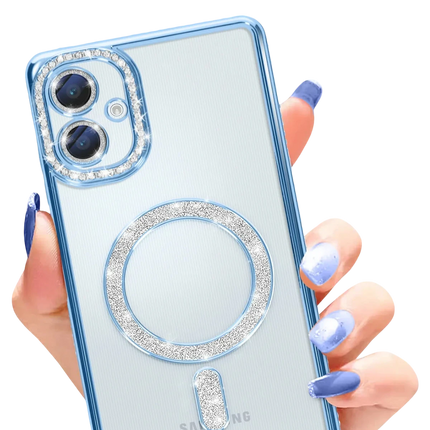 Samsung Galaxy A06 Joke Simli Magneticsafe Kılıf - Mavi 2