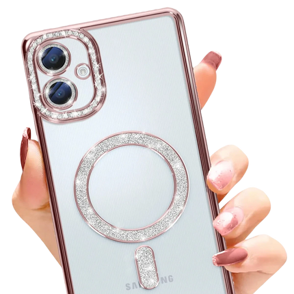 Samsung Galaxy A06 Joke Simli Magneticsafe Kılıf - Pembe 2