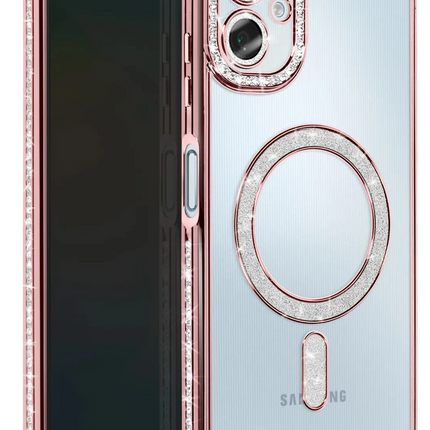 Samsung Galaxy A06 Joke Simli Magneticsafe Kılıf - Pembe