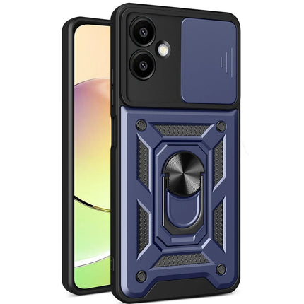 Samsung Galaxy A06 Pars Lens Yüzüklü Silikon Kılıf - Lacivert