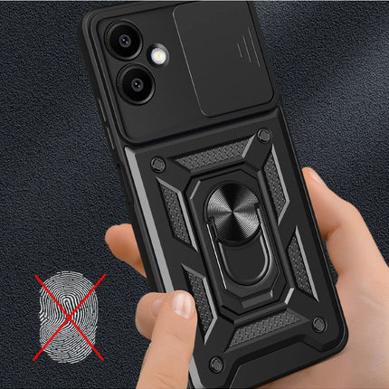 Samsung Galaxy A06 Pars Lens Yüzüklü Silikon Kılıf - Siyah 2