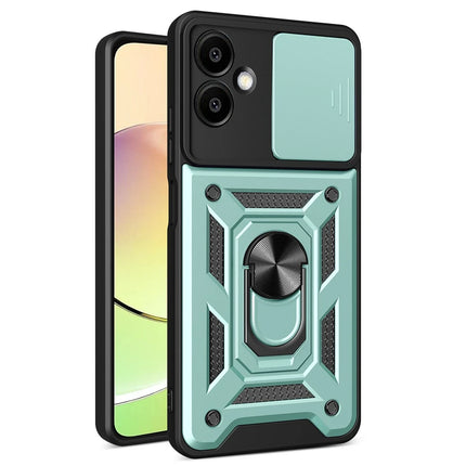 Samsung Galaxy A06 Pars Lens Yüzüklü Silikon Kılıf - Yeşil