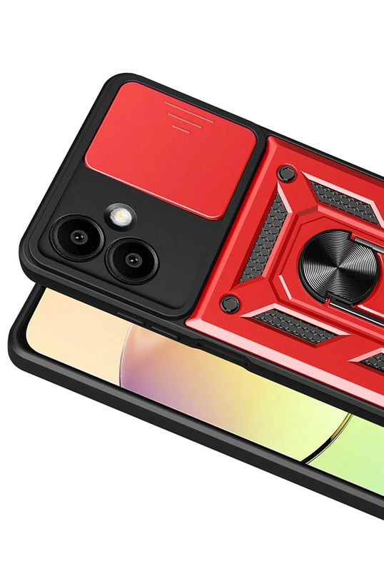 Samsung Galaxy A07 4G Pars Lens Yüzüklü Silikon Kılıf - Kırmızı 2