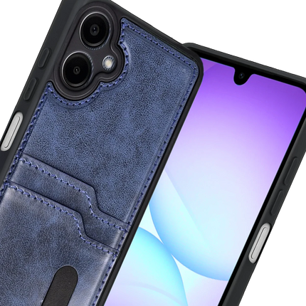 Samsung Galaxy A07 4G Sara Kartvizitli Deri Kılıf - Lacivert 2