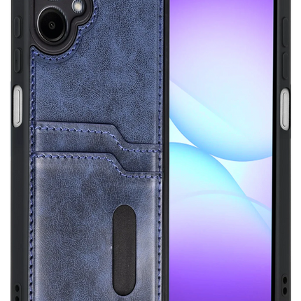 Samsung Galaxy A07 4G Sara Kartvizitli Deri Kılıf - Lacivert