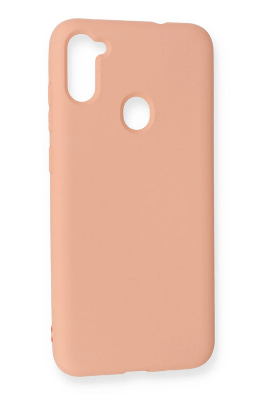 Samsung Galaxy A11 Nano içi Kadife Silikon Kılıf - Pudra 2