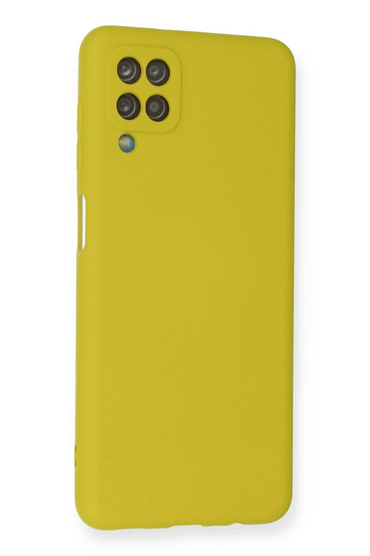 Samsung Galaxy A12 Nano içi Kadife Silikon Kılıf - Sarı 2