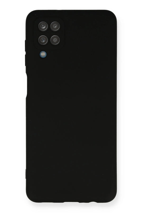 Samsung Galaxy A12 Nano içi Kadife Silikon Kılıf - Siyah