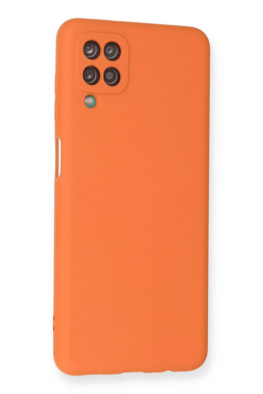 Samsung Galaxy A12 Nano içi Kadife Silikon Kılıf - Turuncu 2