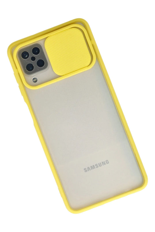 Samsung Galaxy A12 Palm Buzlu Kamera Sürgülü Silikon Kılıf 2