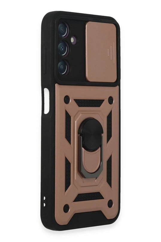 Samsung Galaxy A14 4G Pars Lens Yüzüklü Silikon Kılıf - Rose Gold 2