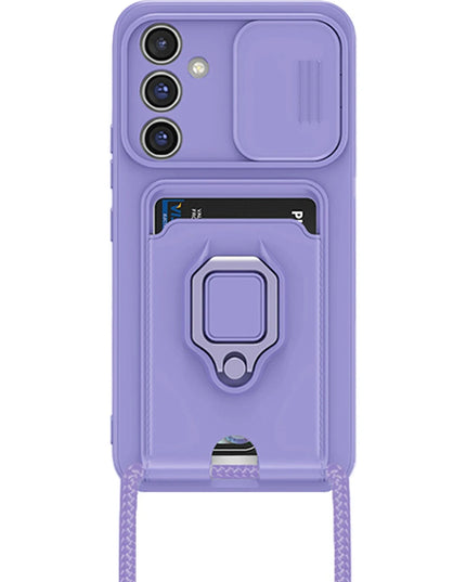 Samsung Galaxy A14 4G Zuma Kartvizitli Yüzüklü Silikon Kılıf - Lila 2