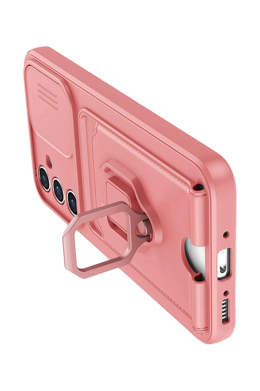 Samsung Galaxy A14 4G Zuma Kartvizitli Yüzüklü Silikon Kılıf - Pembe 3