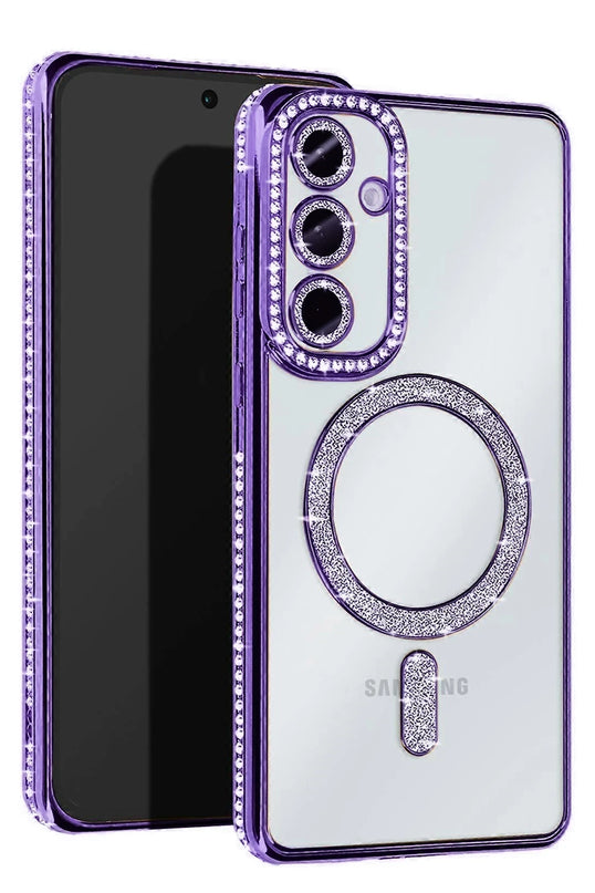 Samsung Galaxy A15 4G Joke Simli Magneticsafe Kılıf - Derin Mor