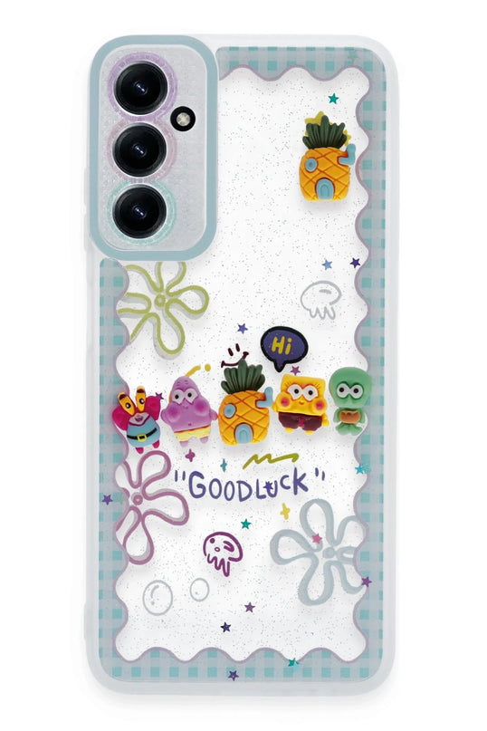Samsung Galaxy A15 4G Sweet Desenli Silikon Kapak Kılıf - Açık Mavi