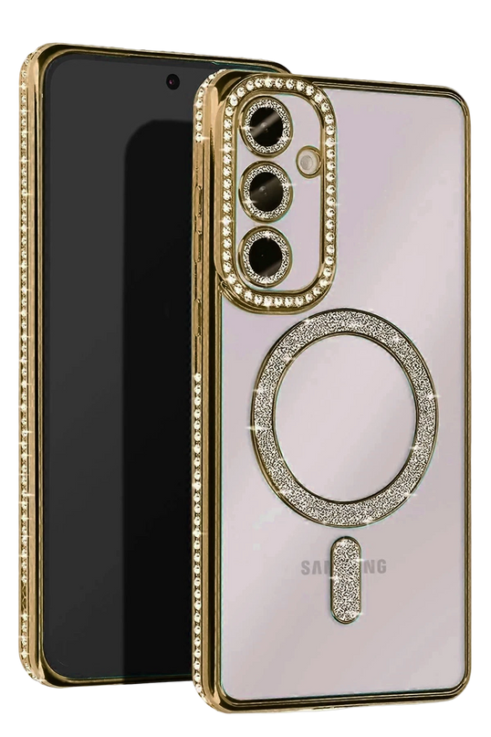 Samsung Galaxy A16 5G Joke Simli Magneticsafe Kılıf - Gold