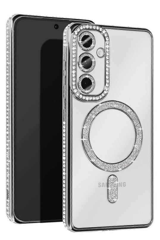 Samsung Galaxy A16 5G Joke Simli Magneticsafe Kılıf - Gümüş