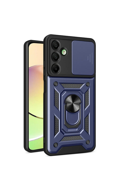 Samsung Galaxy A16 5G Pars Lens Yüzüklü Silikon Kılıf - Lacivert