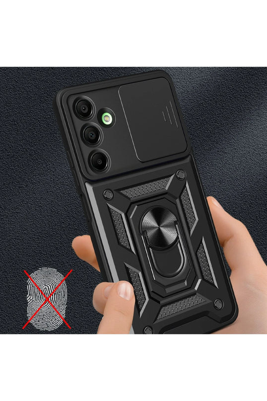 Samsung Galaxy A16 5G Pars Lens Yüzüklü Silikon Kılıf - Siyah 3