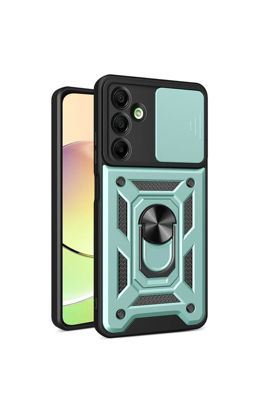 Samsung Galaxy A16 5G Pars Lens Yüzüklü Silikon Kılıf - Yeşil
