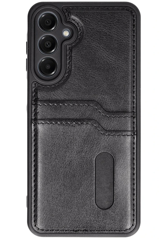 Samsung Galaxy A16 5G Sara Kartvizitli Deri Kılıf - Siyah