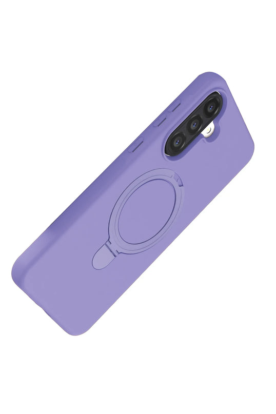 Samsung Galaxy A17 5G Regal Magsafe Standlı Kapak Kılıf - Lila 4