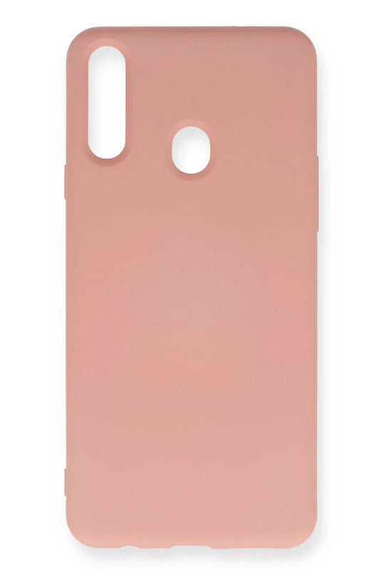 Samsung Galaxy A20S Nano içi Kadife Silikon Kılıf - Pudra