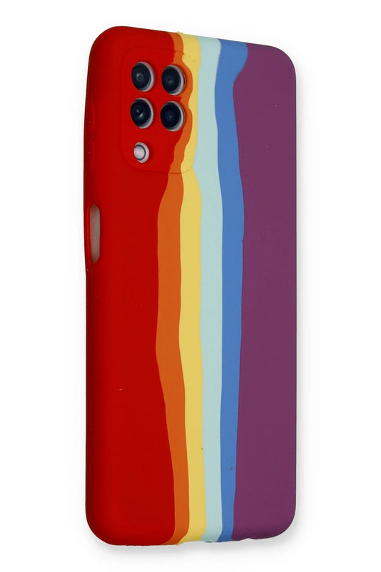 Samsung Galaxy A22 Ebruli Lansman Silikon Kılıf - Kırmızı 3