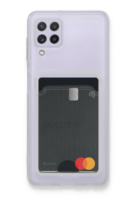 Samsung Galaxy A22 Kart Şeffaf Silikon Kılıf