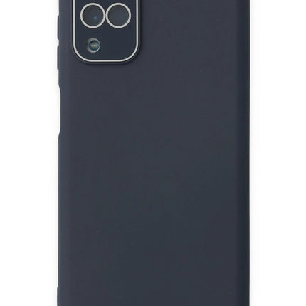 Samsung Galaxy A22 Lansman Glass Kapak Kılıf - Lacivert