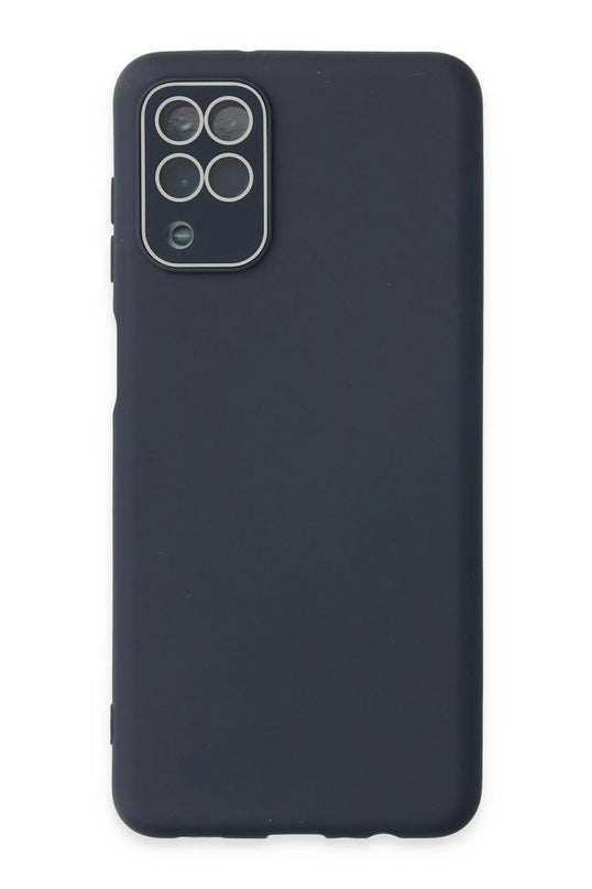 Samsung Galaxy A22 Lansman Glass Kapak Kılıf - Lacivert