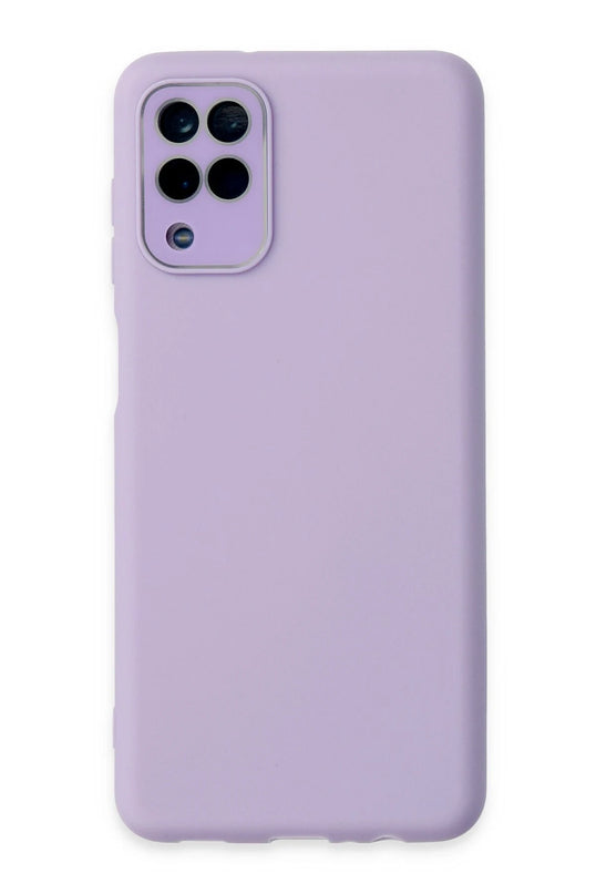 Samsung Galaxy A22 Lansman Glass Kapak Kılıf - Lila