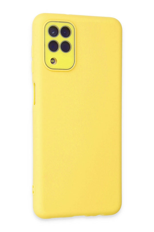 Samsung Galaxy A22 Lansman Glass Kapak Kılıf - Sarı 2