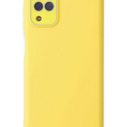 Samsung Galaxy A22 Lansman Glass Kapak Kılıf - Sarı