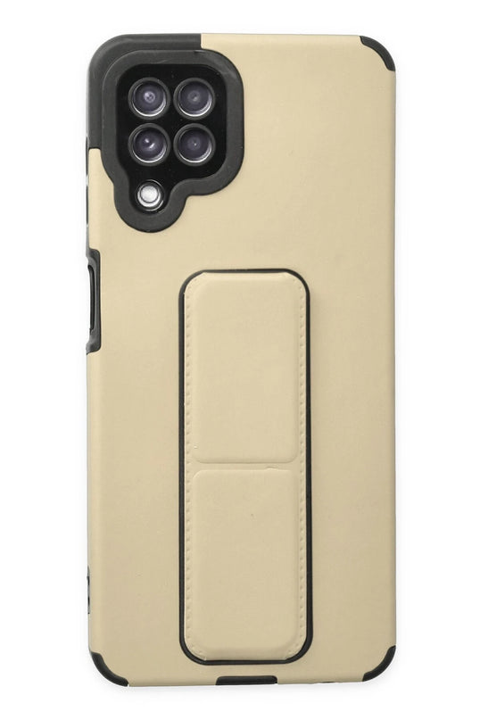 Samsung Galaxy A22 Mega Standlı Silikon Kılıf - Gold