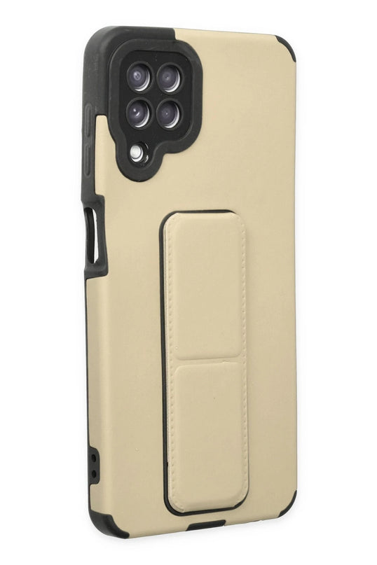 Samsung Galaxy A22 Mega Standlı Silikon Kılıf - Gold 2