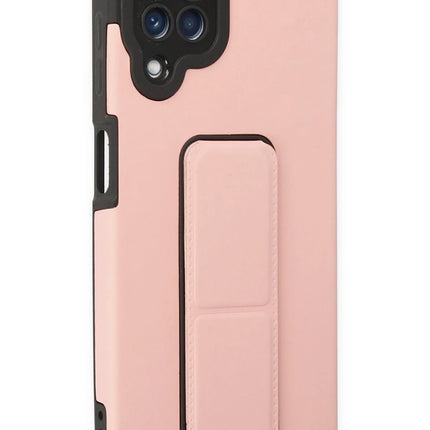 Samsung Galaxy A22 Mega Standlı Silikon Kılıf - Pudra 2