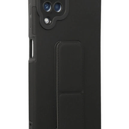 Samsung Galaxy A22 Mega Standlı Silikon Kılıf - Siyah 2