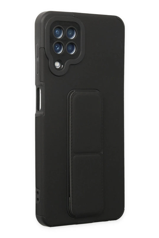 Samsung Galaxy A22 Mega Standlı Silikon Kılıf - Siyah 2