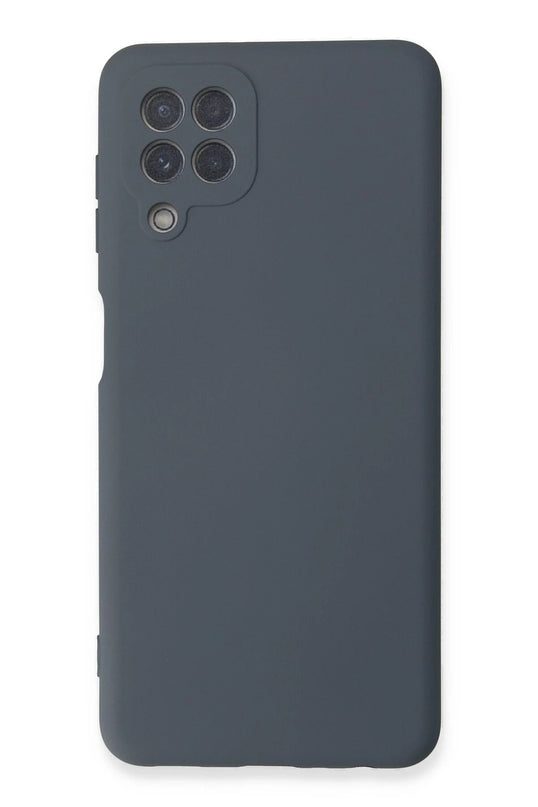 Samsung Galaxy A22 Nano içi Kadife Silikon Kılıf - Gri