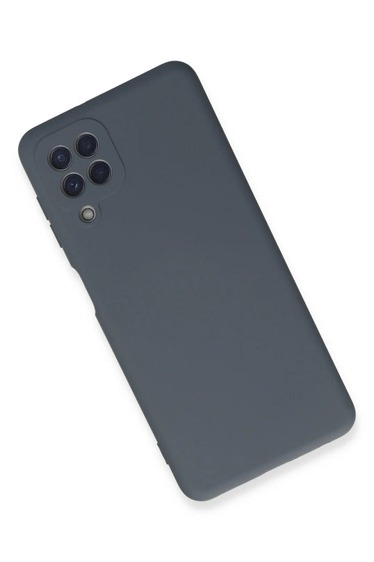 Samsung Galaxy A22 Nano içi Kadife Silikon Kılıf - Gri 3