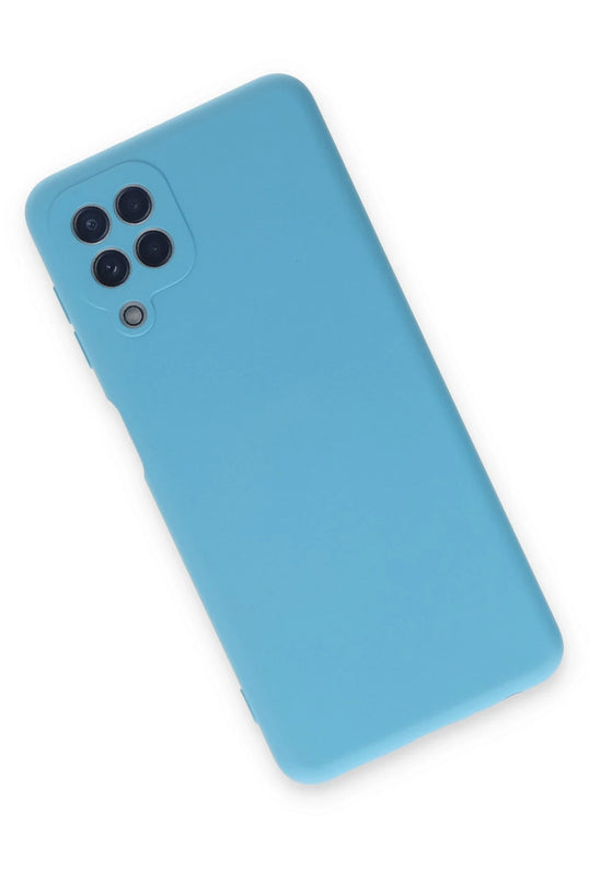 Samsung Galaxy A22 Nano içi Kadife Silikon Kılıf - Mavi 3