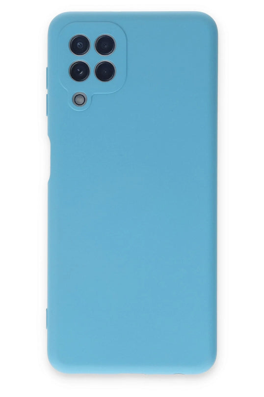 Samsung Galaxy A22 Nano içi Kadife Silikon Kılıf - Mavi