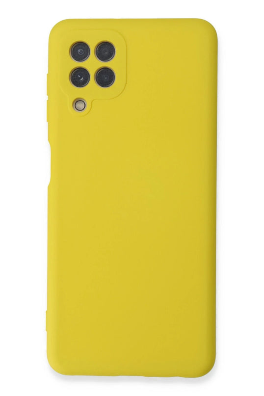 Samsung Galaxy A22 Nano içi Kadife Silikon Kılıf - Sarı