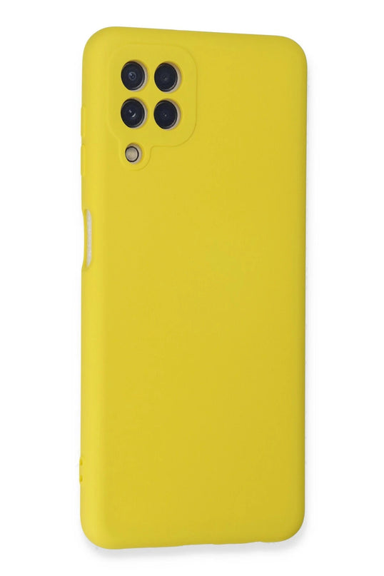 Samsung Galaxy A22 Nano içi Kadife Silikon Kılıf - Sarı 2